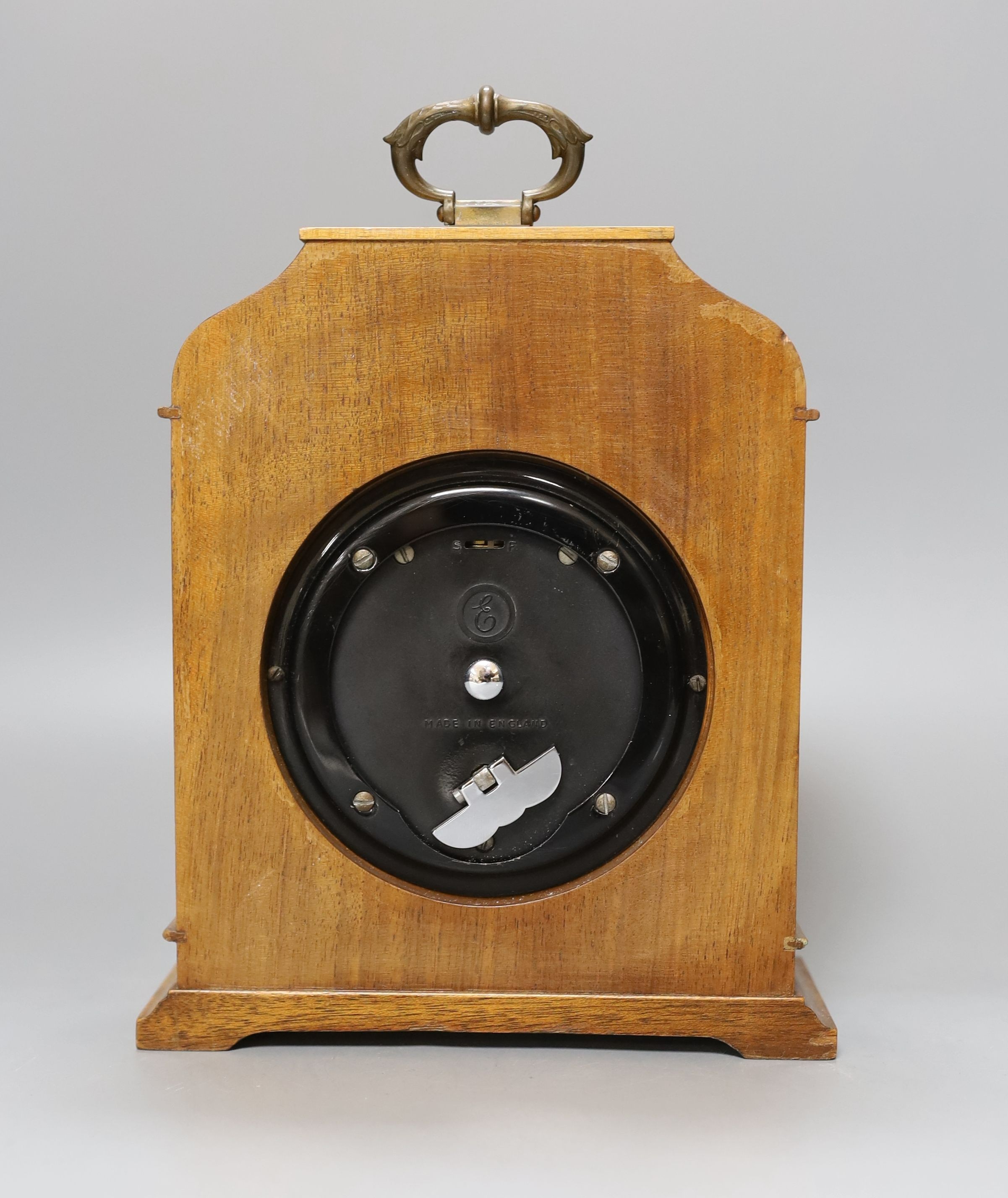 An Elliot mantel clock, walnut case, 22cm